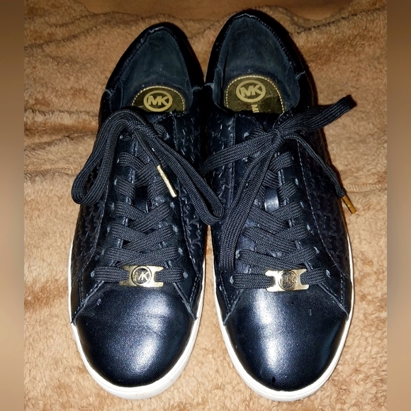 Michael Kors Black and Gold Women's Sneakers - Picture 1 of 11